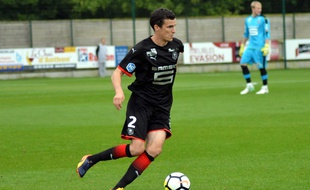 Romain Danzé avec la réserve du Stade Rennais, le 12 août 2017 à Vitré.