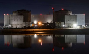 La centrale nucléaire de Fessenheim au soir de l'arrêt de son réacteur n°1, le 21 février 2020.