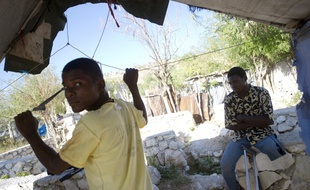 Dans un des bidonvilles d'Haïti, le 4 janvier 2015.