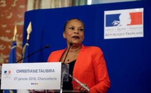 Christiane Taubira, le 27 janvier 2016 au ministère de la Justice à Paris