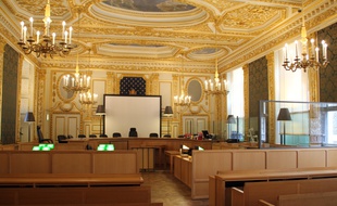 La salle d'audience principale de la cour d'assises d'Ille-et-Vilaine, à Rennes.