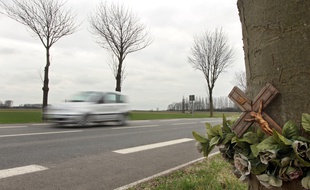 Lille, le 13 mars 2011. Illustration pr?vention routire.