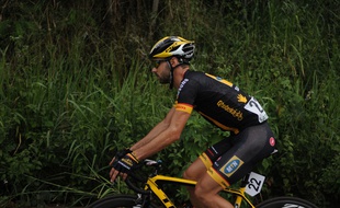 John-Lee Augustyn de l'équipe MTN-Qhubeka sur la Tropicale Amissa Bongo le 13 janvier 2014.
