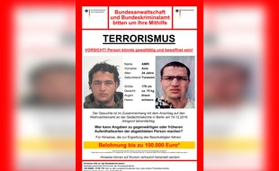 L'appel à témoin lancé par la police allemande pour retrouver Anis Amri, suspecté d'être l'auteur de l'attentat de Berlin.
