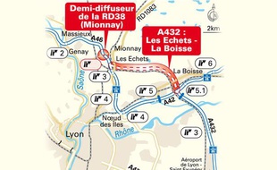 Carte de l'A432, nouveau tronçon d'autouroute qui va permettre aux automobilistes de se rendre plus rapidement au ski.