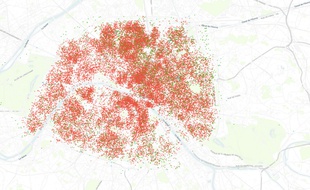 L'Australien Murray Cox s'est amusé à géolocalisé les annonces Airbnb à Paris.