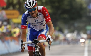 Thibaut Pinot à Saint-Etienne le 13 juillet 2019 lors de la 8e étape du Tour de France