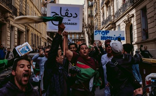 Dans les rues de Marseille, lors de la dernière manifestation contre une cinquième candidature d'Abdelaziz Bouteflika.