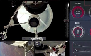 Capture d'écran de la vidéo du saut de Félix Baumgartner publiée le 15 octobre 2013.