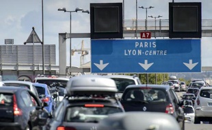 Circulation dense le 16 août 2014 sur l'A7 près de Lyon