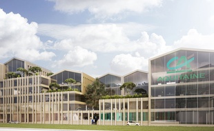 Esquisse du futur siège du Crédit Agricole Aquitaine, aux Bassins à Flot