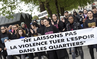 L'arrivée de la «marche de l'espoir» en centre-ville de Nantes dimanche 28 avril.