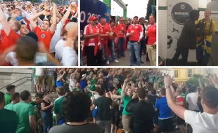 Les fans anglais, suisses, suédois et nord-irlandais font monter le son.