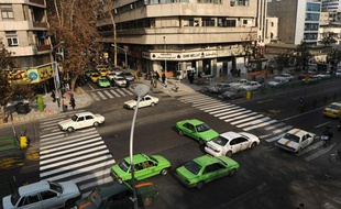 Une rue de Téhéran, en Iran, en décembre 2008.