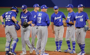 Des joueurs de l'équipe d'Israël de baseball.