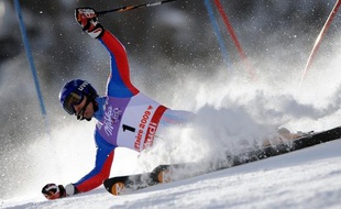 Le skieur français Jean-Baptiste Grange, lors des Mondiaux de Val d'Isère, le 15 février 2009.