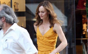 Vanessa Paradis vue à Monaco le 20 juin 2009, alors qu'elle tourne une scène du film "Heartbreaker", de Pascal Chaumeil