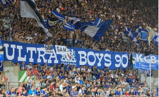 Le kop du Racing club de Strasbourg ne chantera pas pendant les 20 premières minutes de la deuxième mi-temps contre l'AS Monaco. Illustration