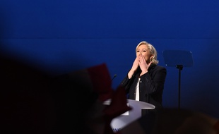 Marine Le Pen lors de son meeting de Villepinte le 1er mai 2017.