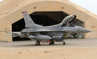 Un F-16 sur une base irakienne (ouest de Bagdad), le 1er novembre 2011