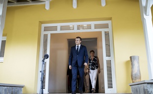 Emmanuel Macron lors d'une conférence de presse en Martinique, le 27 septembre 2018.