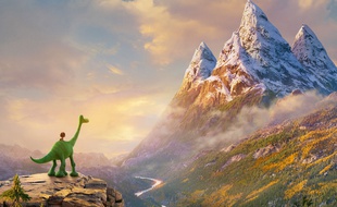 Détail de l'affiche française du «Voyage d'Arlo», film d'animation de Pix/Disney.