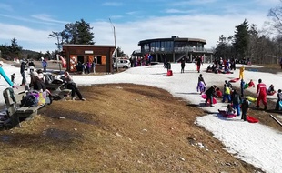 A la station de ski du Mont-Aigoual, mercredi.