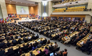 Des délégués de l'Organisation internationale du travail réunis en 2017 à Genève.