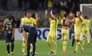 Le soulagement des Nantais à la fin du match.