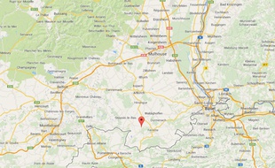Capture d'écran de Google map de Mœrnach, au sud de Mulhouse.