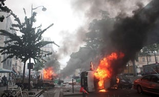 Des heurts sont survenus après une manifestation de soutien au peuple palestinien, le 19 juillet 2014 à Paris.