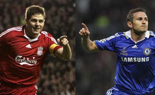 Le capitaine de Liverpool Steven Gerrard (G) et Frank Lampard (D). SIPA/AFP