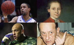 Photomontage de personnages célèbres atteints du syndrome de Gilles de la Tourette.
