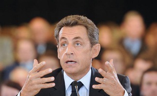 Nicolas Sarkozy lors de son discours sur la ruralité, le 21 octobre 2010, à Bonneval, en Eure-et-Loir.