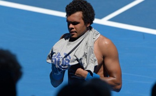 Le tennisman Jo-Wilfried Tsonga, lors d'un match à l'Open d'Australie, le 14 janvier 2014