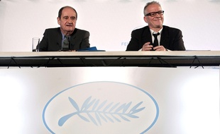 Thierry Frémaux (à d.), en compagnie du président du Festival de Cannes, Pierre Lescure.