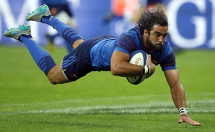 L'ailier du XV de France Yoann Huget lors du match amical contre l'Angleterre, le 22 août 2015 au Stade de France.