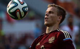 Aleksandr Kokorin lors du match entre la Russie et le Maroc le 6 juin 2014.