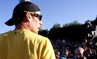 L'ex-coureur américain Lance Armstrong, lors d'un rassemblement à Montréal, le 29 août 2012.