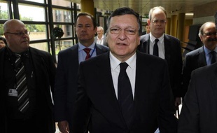 Le Président de la Commission européenne José Manuel Barroso arrivant au Tribunal de l'UE de Luxembourg lundi 7 juillet 2014