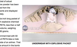 Capture écran du site ABC News montrant la photographie du slip ayant permis à Umar Farouk Abdulmutallab de faire entrer de l'explosif dans un avion.