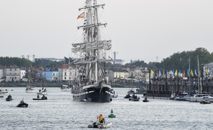 Le Belem lors de l'édition 2019 de Débord de Loire à Nantes
