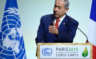 Le premier ministre israëlien Benjamin Netanyahu, à l'ouverture de la COP21, le 30 novembre 2015 au Bourget, près de Paris