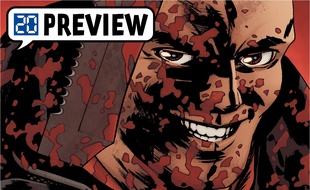 Negan ensanglanté dessiné par Charlie Adlard