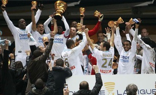 Les Marseillais remportent la Coupe de la Ligue face à Bordeaux, le 27 mars 2010