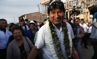 Evo Morales se rend au bureau de vote, dans la province de Chapare, en Bolivie, le 20 octobre 2019.