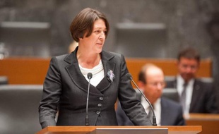 La Slovène Violeta Bulc, le 18 septembre 2014 au Parlement à Ljubljana