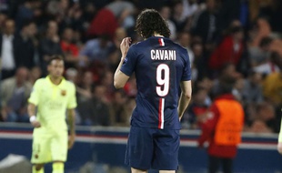 Edinson Cavani face à Barcelone, le 15 avril 2015