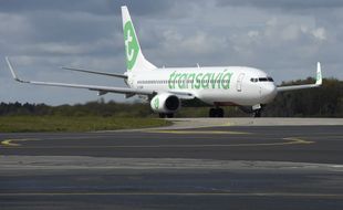 Illustration d'un avion Transavia à l'aéroport Nantes-Atlantique