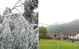 Le 28 octobre 2012, alors que le centre de Grenoble (ici le quartier Vigny-Musset) croule sous la neige, à 15 km de là, Le Versoud est encore en «été».